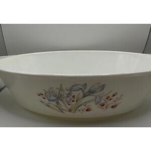 Vintage Pyrex Blue Iris Oval Casserole Baking Dish 11x7